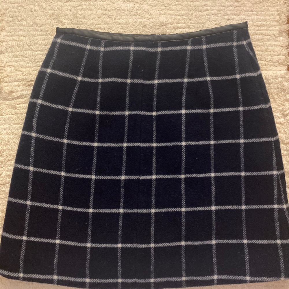 Wool Plaid Mini Skirt